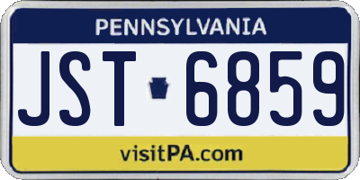 PA license plate JST6859