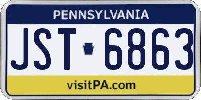 PA license plate JST6863