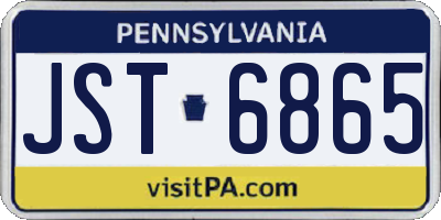 PA license plate JST6865
