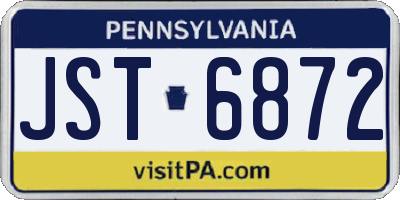 PA license plate JST6872
