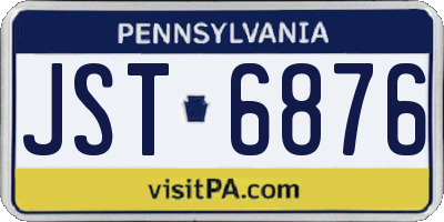 PA license plate JST6876