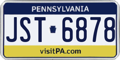 PA license plate JST6878