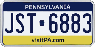 PA license plate JST6883