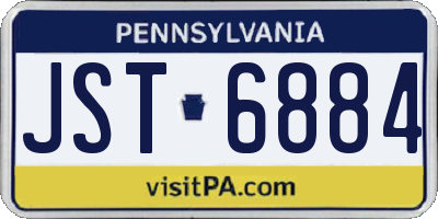 PA license plate JST6884