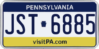 PA license plate JST6885