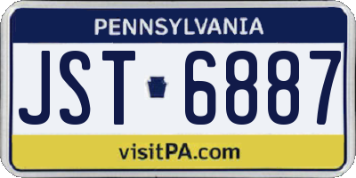 PA license plate JST6887