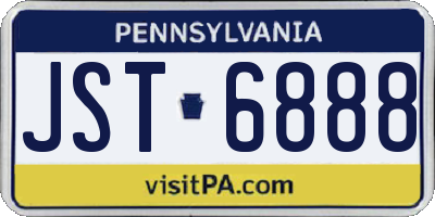 PA license plate JST6888