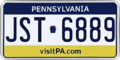 PA license plate JST6889
