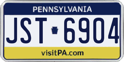 PA license plate JST6904