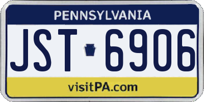 PA license plate JST6906