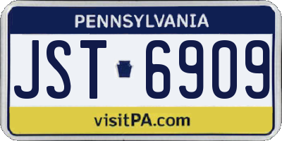 PA license plate JST6909