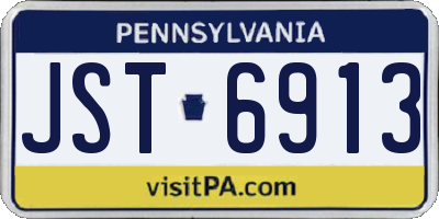 PA license plate JST6913