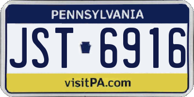 PA license plate JST6916