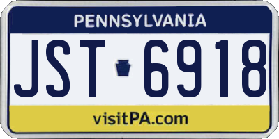 PA license plate JST6918