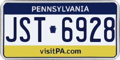 PA license plate JST6928