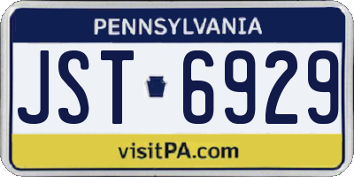PA license plate JST6929