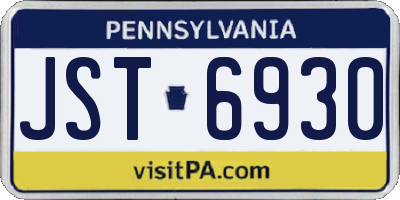 PA license plate JST6930