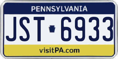 PA license plate JST6933