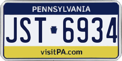 PA license plate JST6934