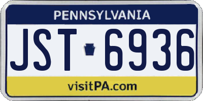 PA license plate JST6936