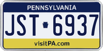 PA license plate JST6937
