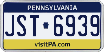 PA license plate JST6939