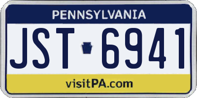PA license plate JST6941
