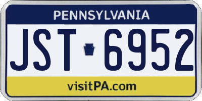 PA license plate JST6952