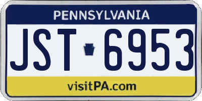PA license plate JST6953