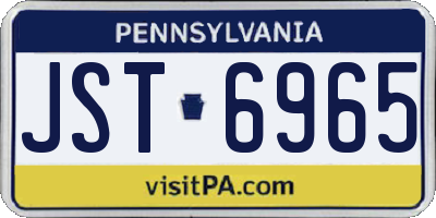PA license plate JST6965
