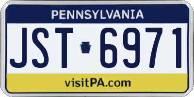 PA license plate JST6971