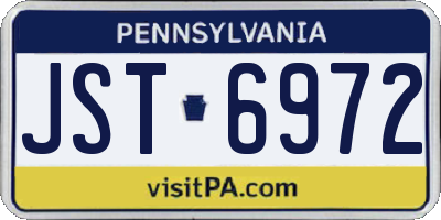 PA license plate JST6972