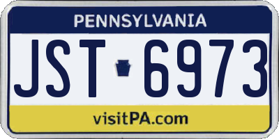 PA license plate JST6973