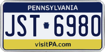 PA license plate JST6980