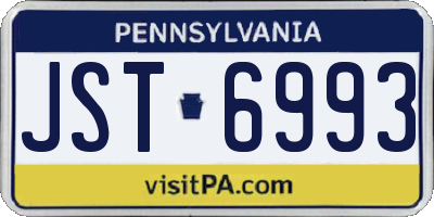 PA license plate JST6993
