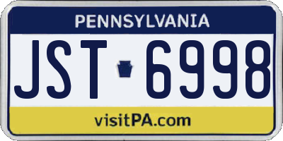 PA license plate JST6998