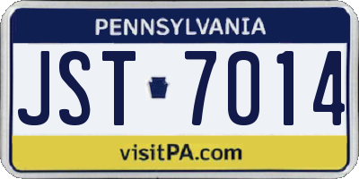 PA license plate JST7014
