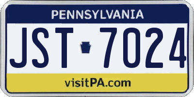 PA license plate JST7024