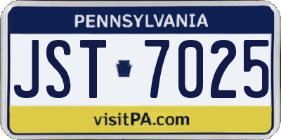 PA license plate JST7025