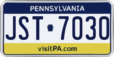 PA license plate JST7030