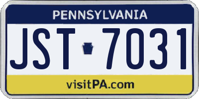 PA license plate JST7031