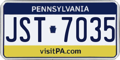 PA license plate JST7035