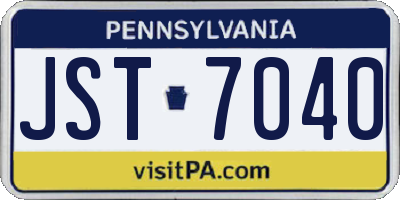 PA license plate JST7040