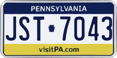 PA license plate JST7043