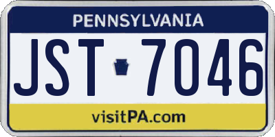 PA license plate JST7046
