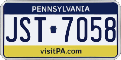 PA license plate JST7058