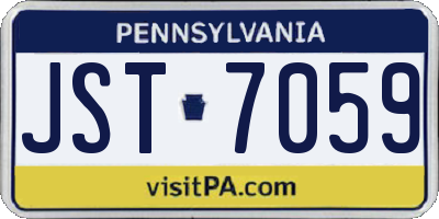 PA license plate JST7059