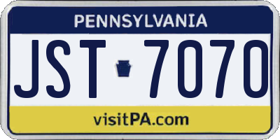 PA license plate JST7070
