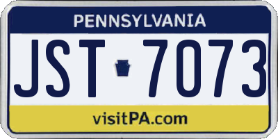 PA license plate JST7073
