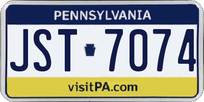 PA license plate JST7074